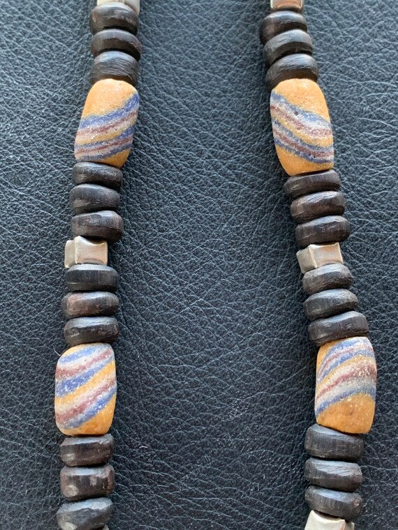 Halskette mit Antiken Afrikanischen Chevron Perlen - image 3