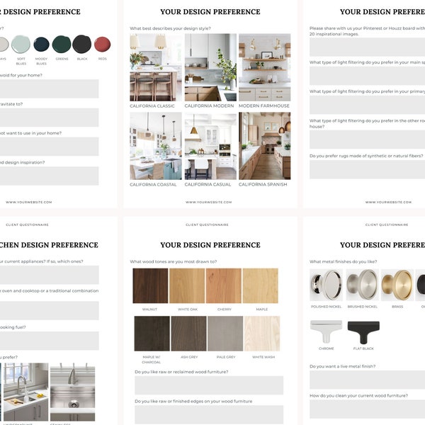 Client Questionnaire Kitchen Design Etsy