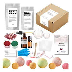 Bath Bombs Kit for Kids DIY, makes 15 or 30 bath bombs, activity toy, gifts for kids / Handmade, Educational Craft Project, gift set