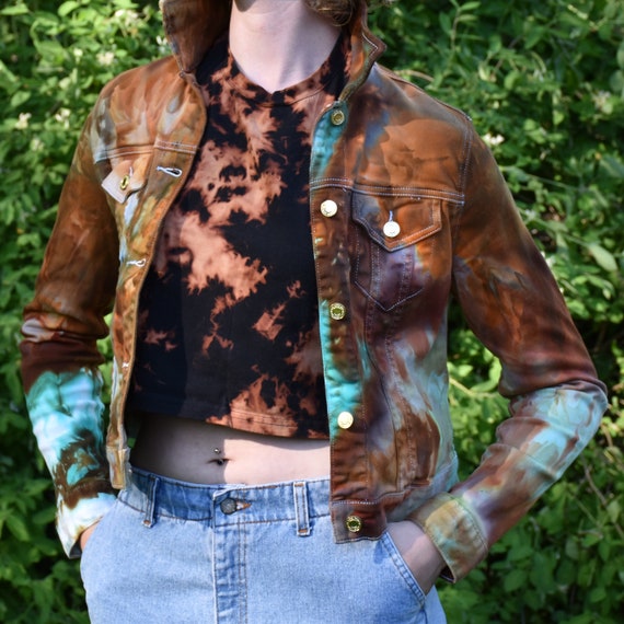 Denim jacket, bleached then dyed : r/tiedye