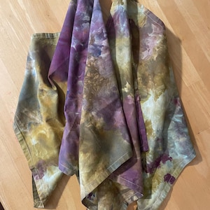 Ice Dyed Cloth Napkins Set of 4 - Tie Dye Sustainable Table Linens - Watercolor Hand-dyed - Nightshade Charcoal Bronze (18&quot; x 18&quot;)
