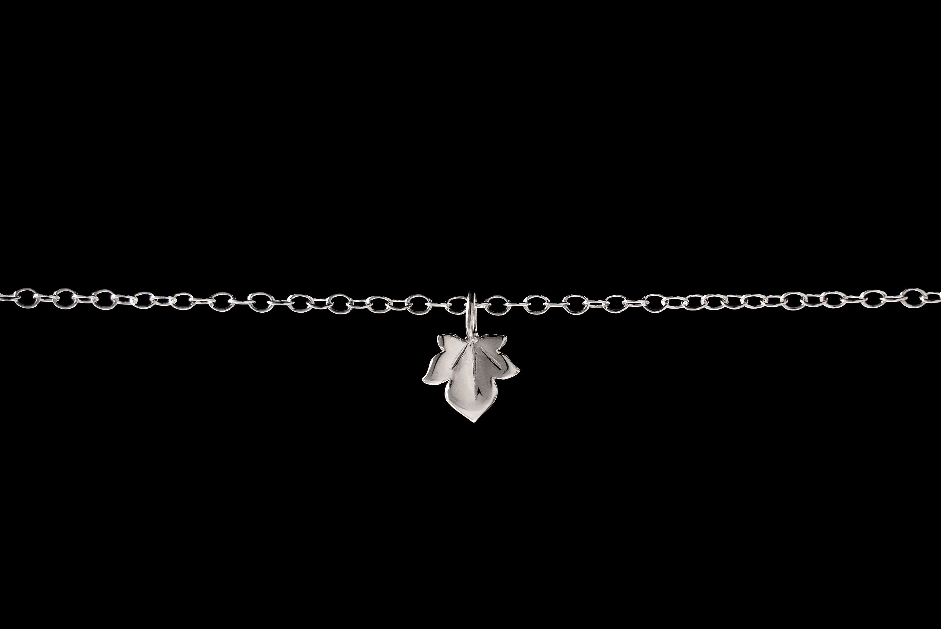 Sterling Silver Mini Ivy Leaf Bracelet: Handmade Dainty Charm