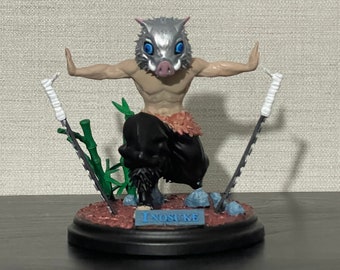 Figura de Inosuke Hashibira, Estatua de Demon Slayer, Figura de anime Impresión 3D, SLA 12K, Regalo de amante del anime, Estatua de manga