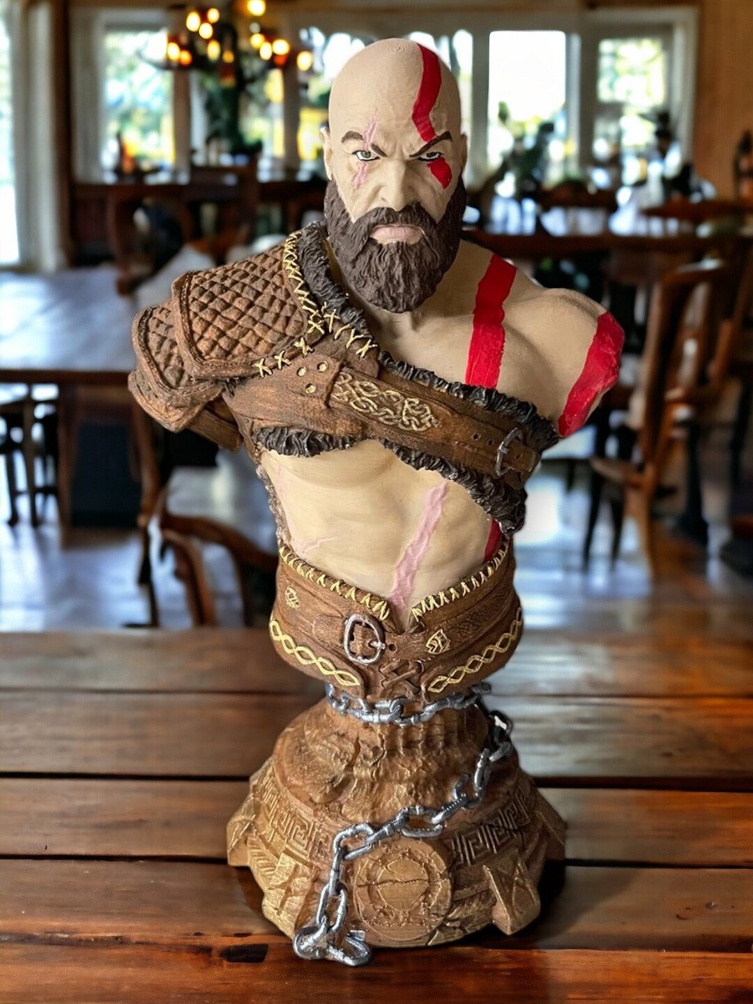 God of War Ragnarök Kratos, Video Game Gift, Kratos Bust, Figure