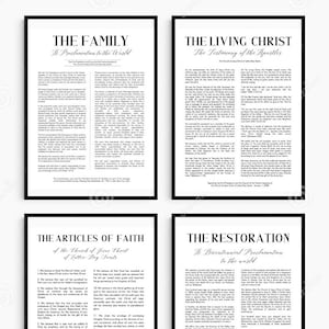 Proclamación de los Santos de los Últimos Días / Vivir con Cristo / Proclamación sobre la Familia / Artículos de Fe / Restauración / Santos de los Últimos Días / Imprimible / Descarga digital