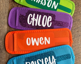 Personalized popsicle holder, glitter popsicle holder