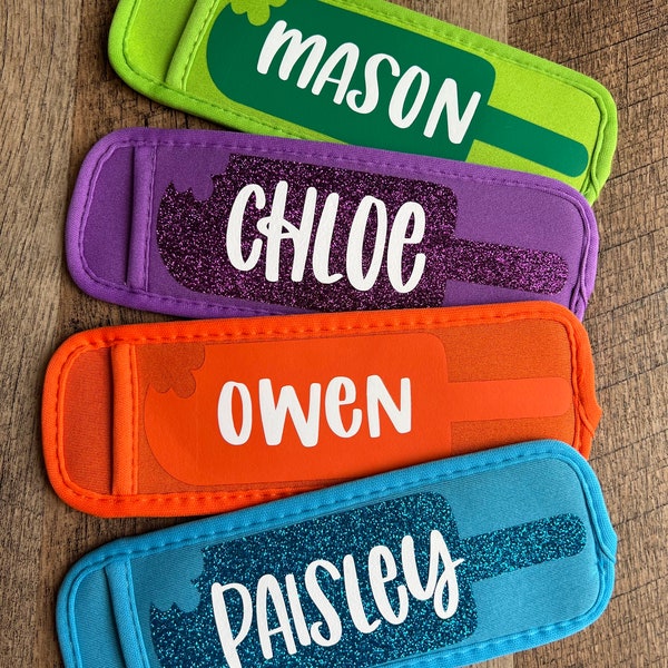 Personalized popsicle holder, glitter popsicle holder