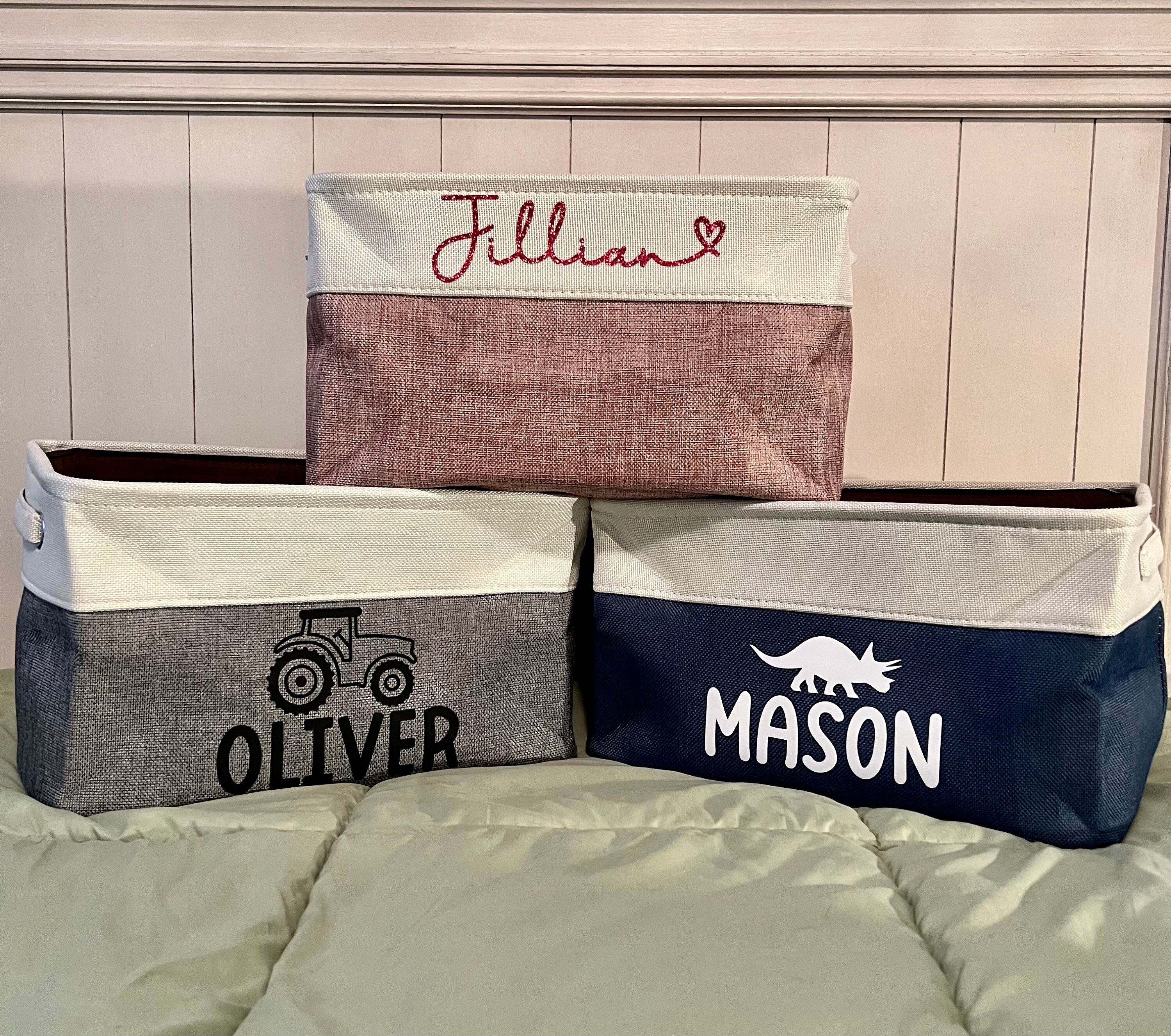 Personalized Fabric Basket Kids Personalized Toy Basket Etsy