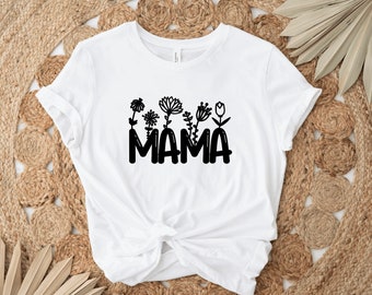 MAMA t-shirt, mama flower shirt