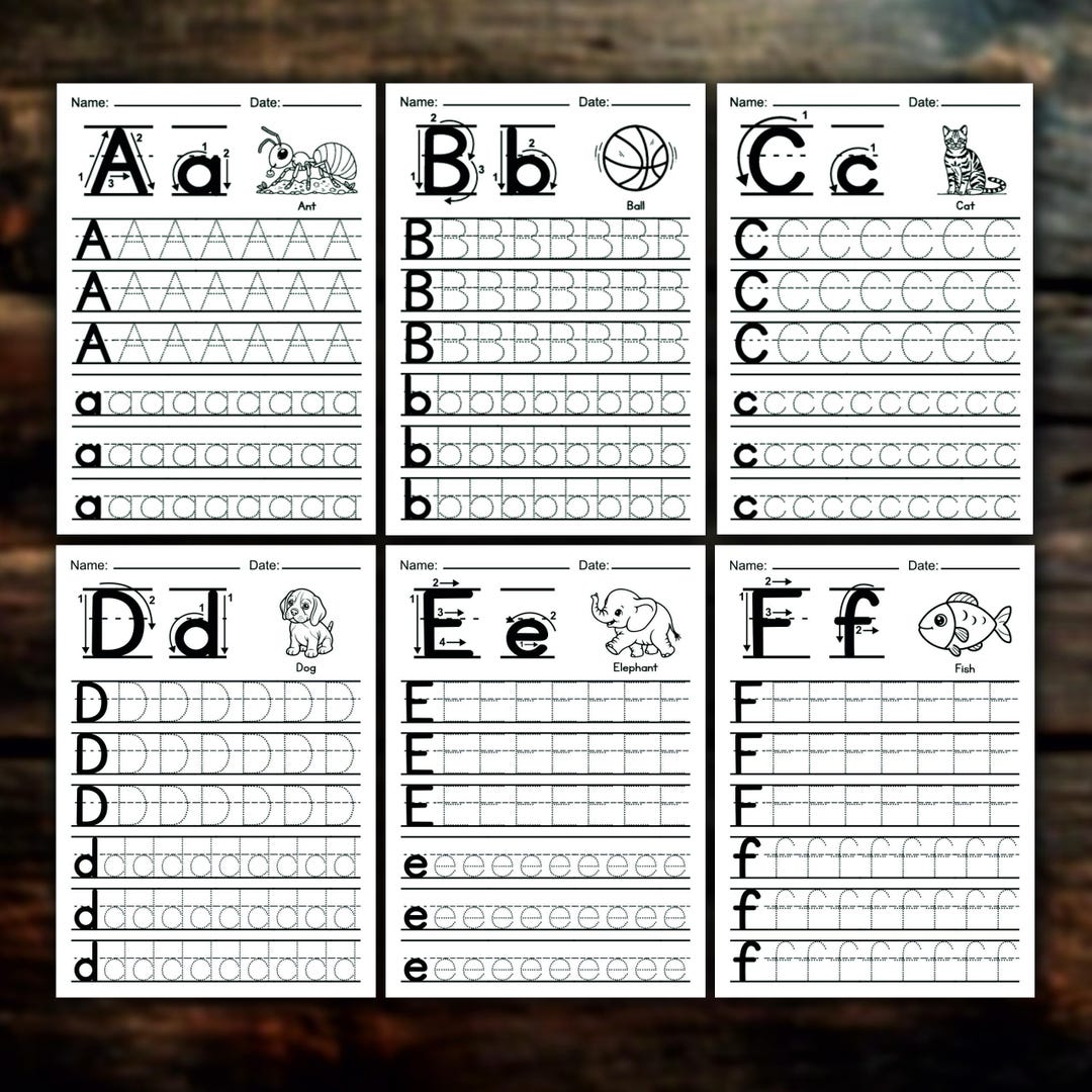 Alphabet Tracing Worksheets A-Z | Handwriting Practice ABC Workbook ...