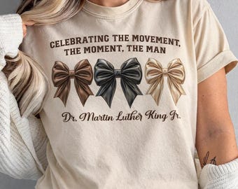 Noeud coquette MLK Day Design, citation célébrant le mouvement, téléchargement inspirant