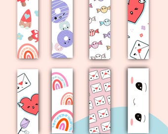 Lovecore Bookmarks | Printable Bookmarks | Set of 8 Design | Instant Download