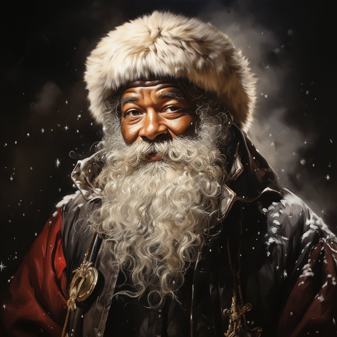 Black Santa, Instant Digital Download, Christmas Wall Art, DIY Creators