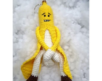 Cheeky Banana Peel Keychain | Playful Keychain