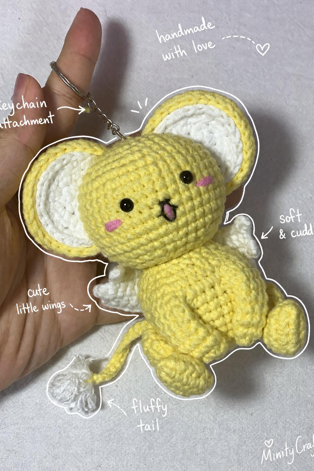Handmade Crochet Kero-chan Plush: Cardcaptor Sakura Anime Keychain