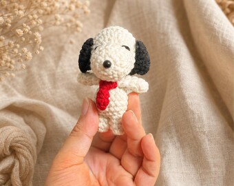 Crocheted Beagle Keychain Charm | Handmade Dog Plush Bag Accessory