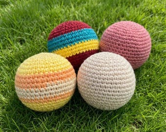 Crochet Hacky Sack Ball | Handmade Footbag | Amigurumi Play Ball | Kids Outdoor Toy