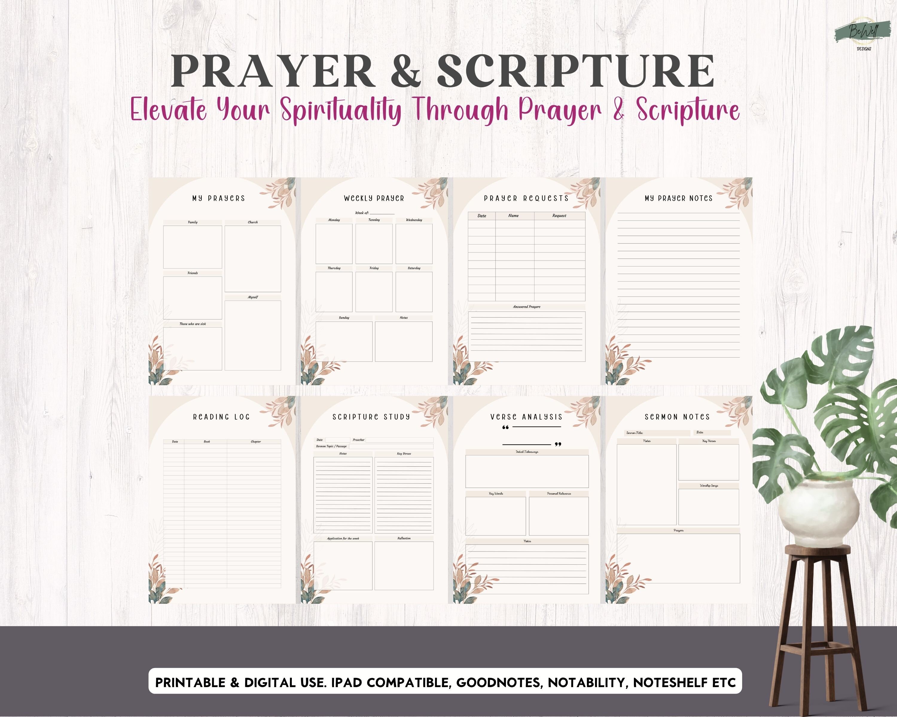 Prayer Planner Prayer Journal Digital Prayer Journal Etsy