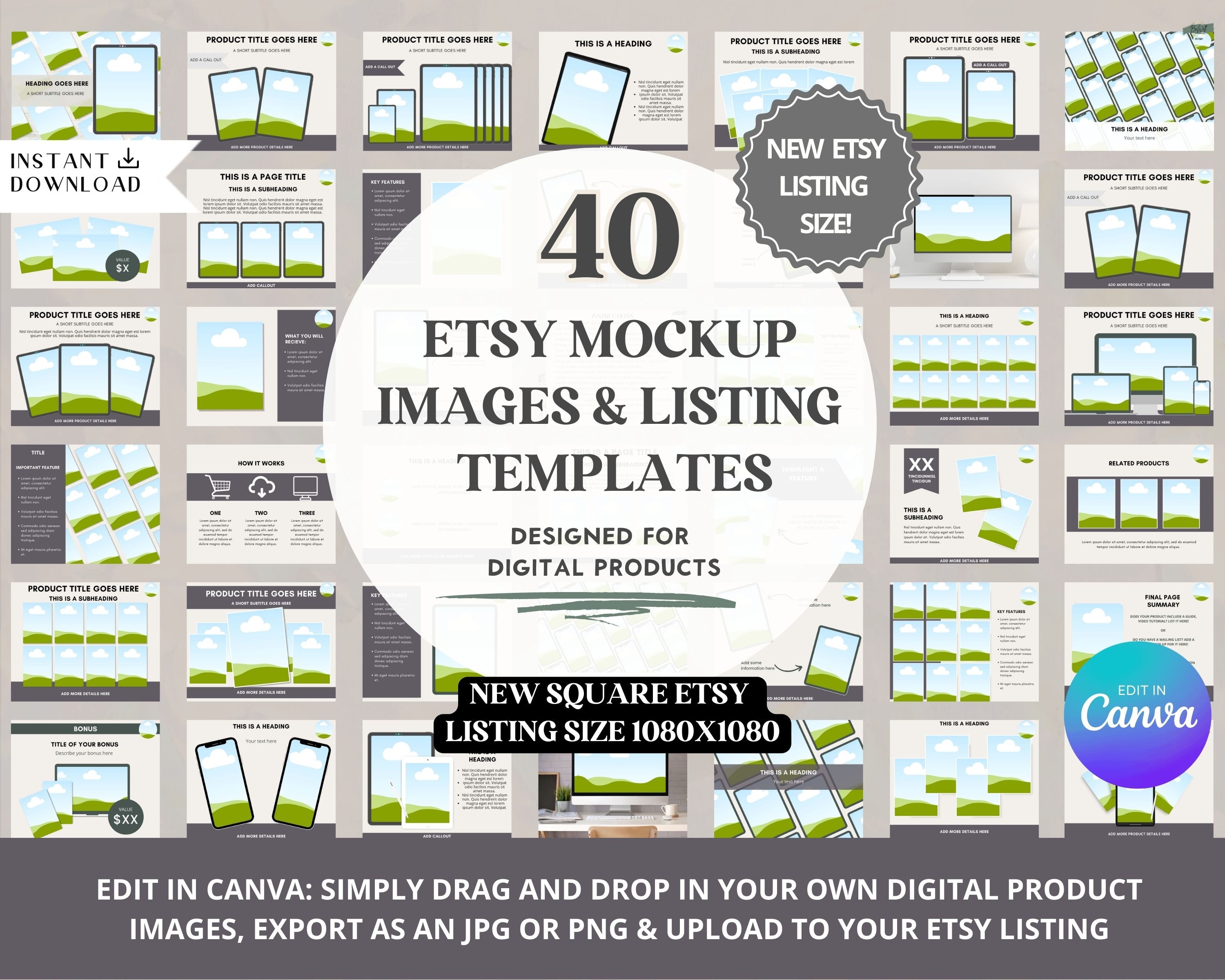 40 Canva Digital Mockups for Etsy Sellers: Elevate Your Etsy Shop ...