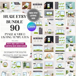 Etsy Mockup Listing BUNDLE, 90 Listing Templates to help sell on etsy. Canva Editable Etsy shop kit, listing photos for Etsy sellers