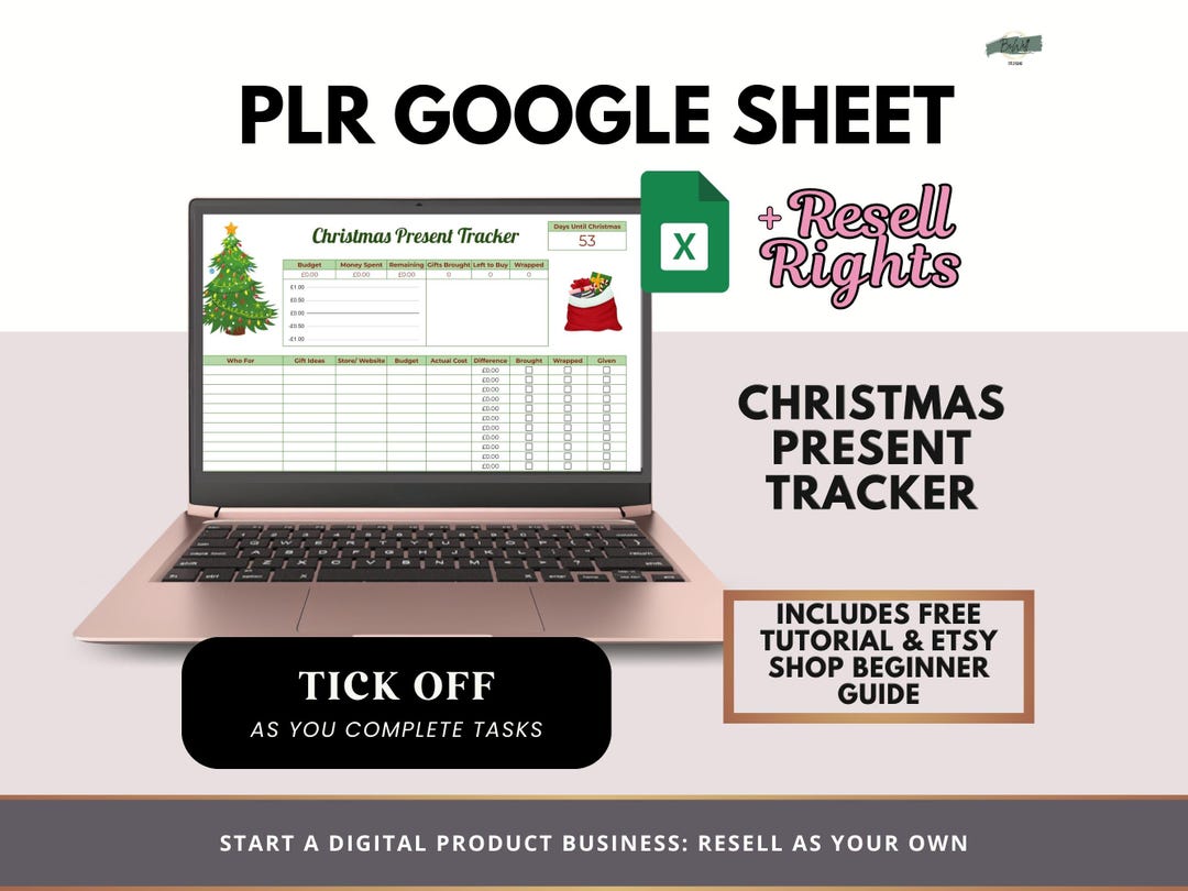 Christmas Budget Google Sheets Template PLR Template Christmas Budget