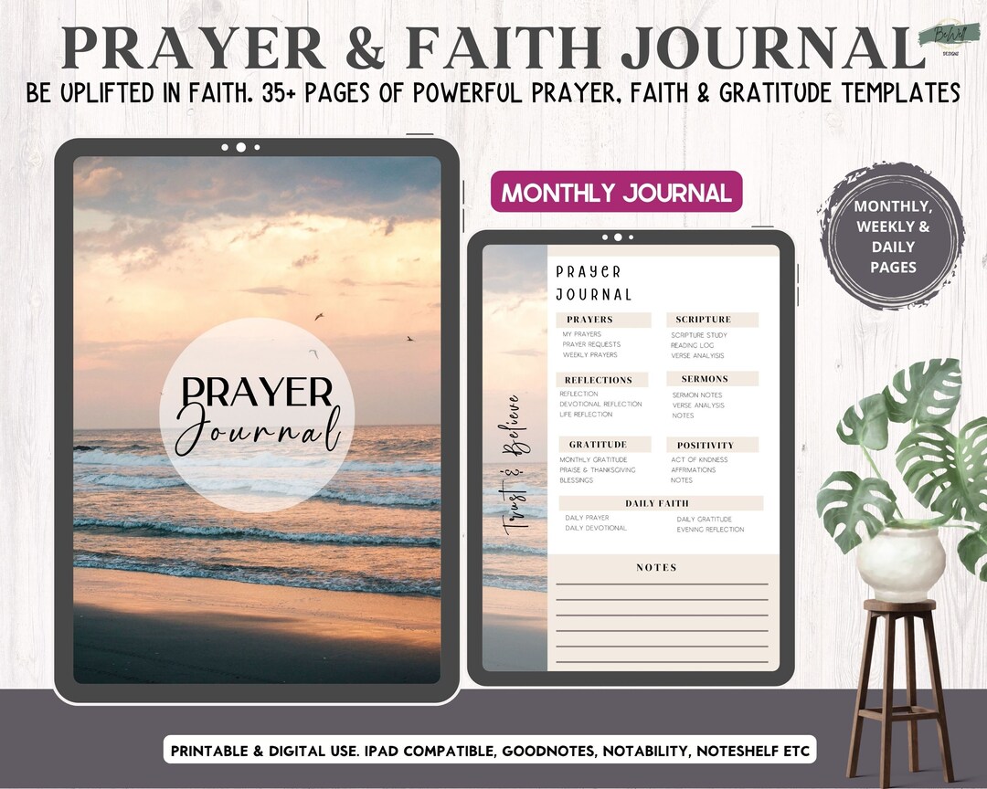 Prayer Planner Prayer Journal Digital Prayer Journal Etsy