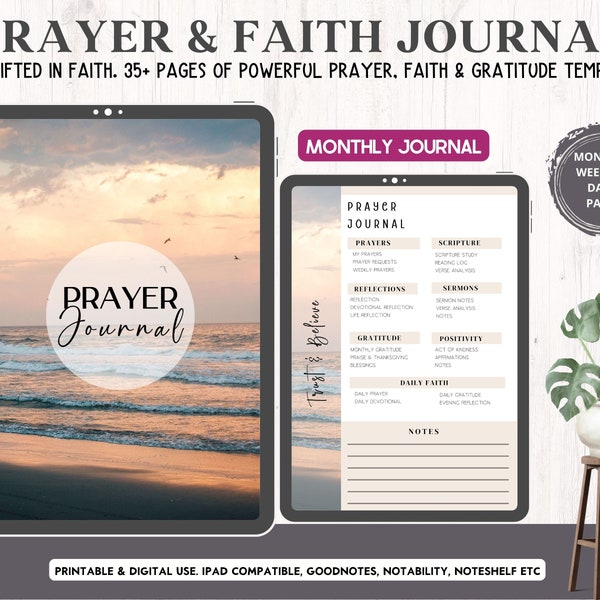 Prayer Planner Prayer Journal, Digital Prayer Journal, GoodNotes Prayer Journal, Prayer Notes, Gratitude,  Scripture, GoodNotes, Notability