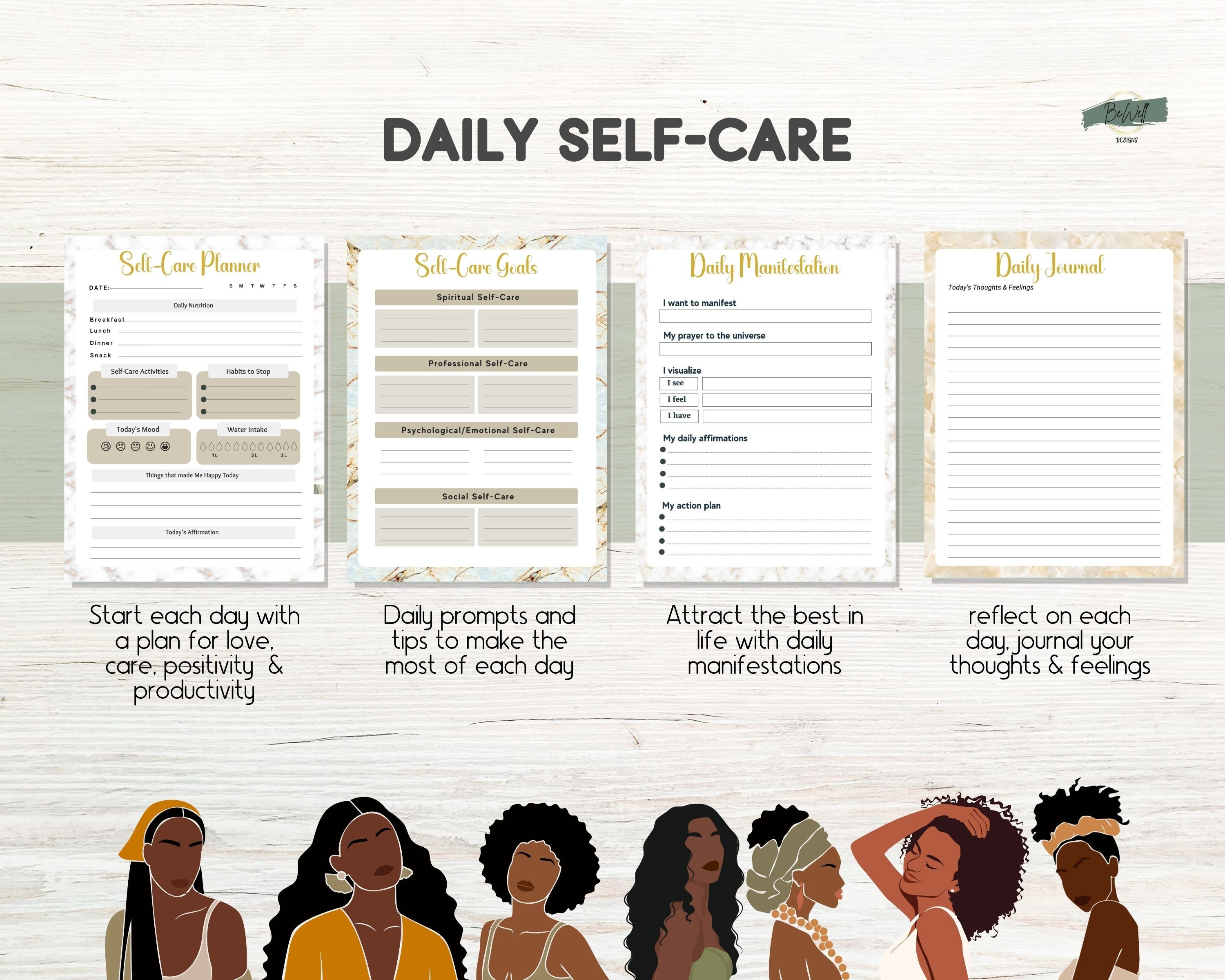 Self Care Journal Black Women Digital Planner Goodnotes - Etsy
