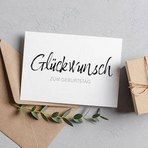 Schlichte Geburtstagskarte Glückwunschkarte zum Geburtstag im Minimalistisches Design für Männer und Frauen in klein und groß