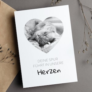Haustier Foto Trauerkarte & Poster als liebevolle Erinnerung an deine Katze, Hund, Hase u.v.m  Abschiedsgeschenk - Text persönlich anpassbar