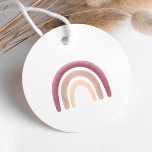 Schlichte Regenbogen Gastgeschenk Anhänger zur Taufe, Kommunion, Konfirmation, Einschulung, Geburtstag 10 STÜCK mit großer FARBAUSWAHL