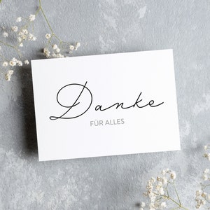 Dankeskarte zum Danke für ALLES sagen, schlichtes Dankeschön, Danksagung zur Hochzeit, Taufe, Geburt, Trauer und für vieles mehr Bild 6