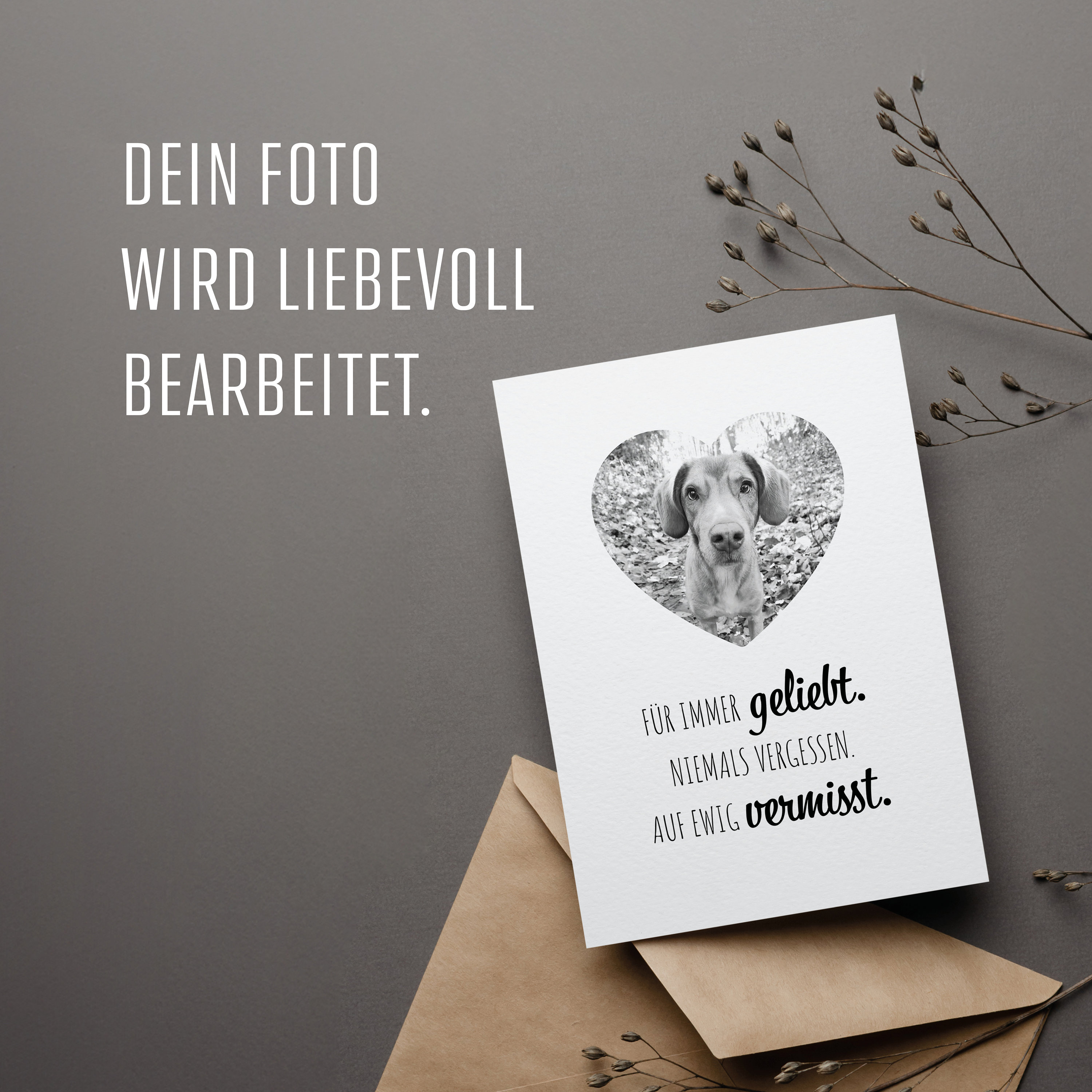 Chenive Abschiedskarte – Trauerkarte Für Verlust, Trennung Oder Haustiere, 20,5 X 13,5 Cm, Hochwertig