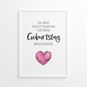 Geburtstagskarte Herz mit Spruch, Du bist nicht nur an deinem GEBURTSTAG besonders, als Geschenkkarte, Klappkarte und Postkarte, FARBAUSWAHL Bild 8