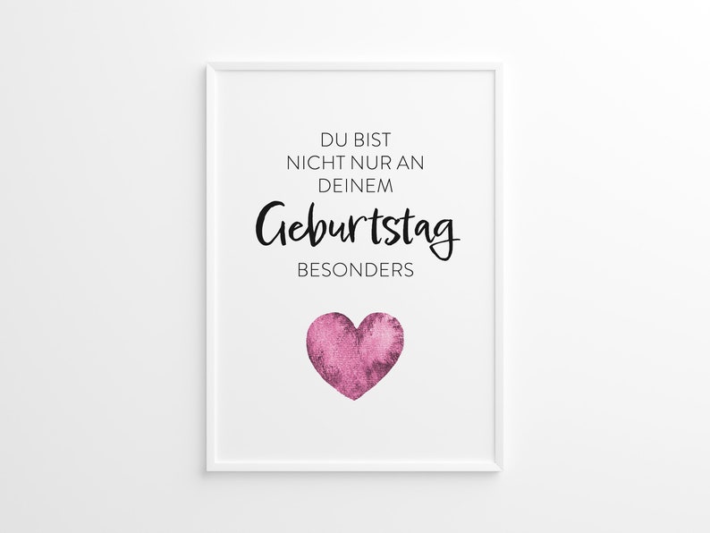 Geburtstagskarte Herz mit Spruch, Du bist nicht nur an deinem GEBURTSTAG besonders, als Geschenkkarte, Klappkarte und Postkarte, FARBAUSWAHL Bild 8