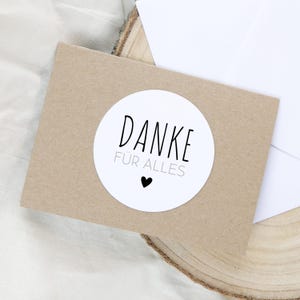 Danke für alles, Dankeschön Karte aus recyceltem Kraftpapier für Freunde, Familie & Kollegen, Klappkarte auch mit Wunschtext