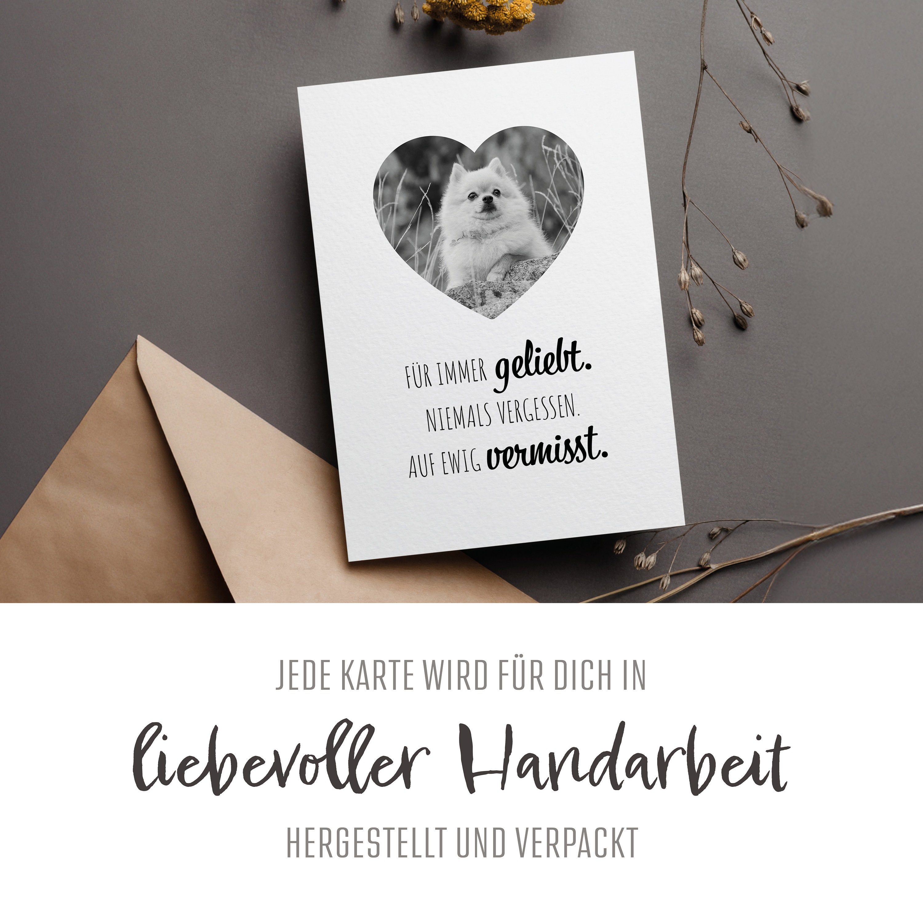 Chenive Abschiedskarte – Trauerkarte Für Verlust, Trennung Oder Haustiere, 20,5 X 13,5 Cm, Hochwertig