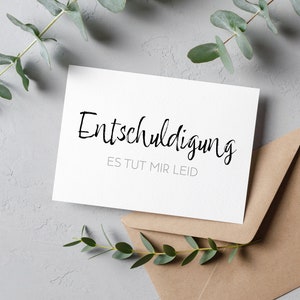 Entschuldigungskarte, Entschuldigung, es tut mir Leid, Karte im Minimalistisches Design für Männer und Frauen Bild 3