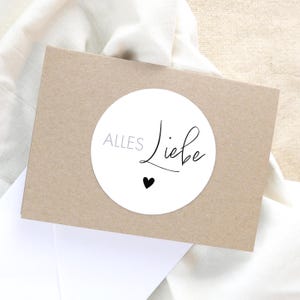 Schlichte Alles Liebe Karte, Als Geburtstagskarte aus recyceltem Kraftpapier für Freunde, Familie & Kollegen, Klappkarte auch mit Wunschtext