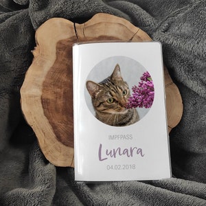Foto Schutzhülle für den Impfpass, EU Heimtierausweis für Hunde und Katzen, Tierpass wird mit Namen personalisiert