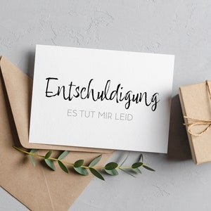 Entschuldigungskarte, Entschuldigung, es tut mir Leid, Karte im Minimalistisches Design für Männer und Frauen Bild 4