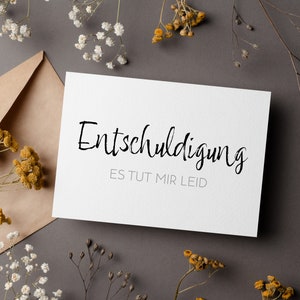 Entschuldigungskarte, Entschuldigung, es tut mir Leid, Karte im Minimalistisches Design für Männer und Frauen Bild 7