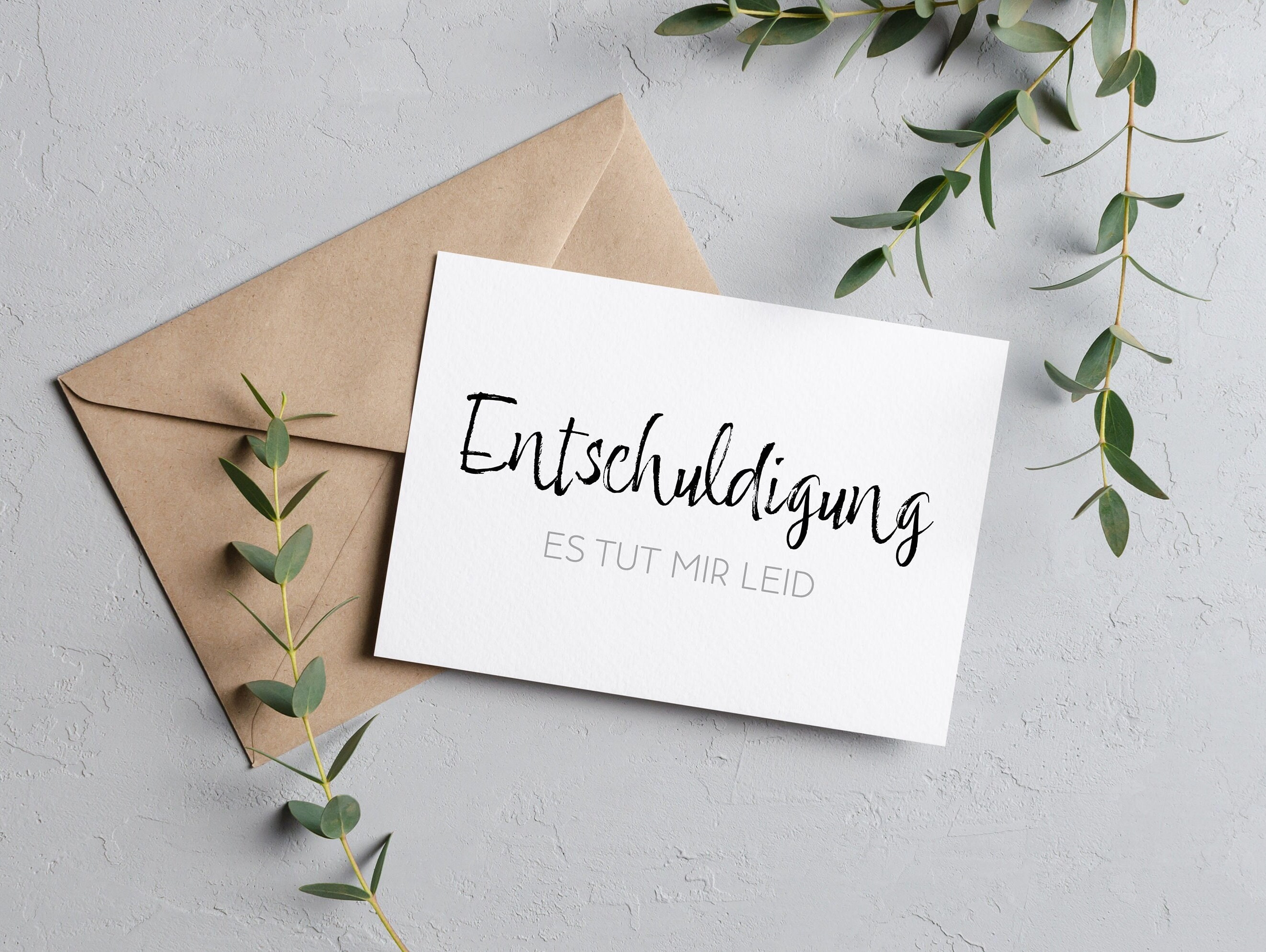 Entschuldigungskarte Mit Rosa Rosen – DIN A6, 300g/m² Papier, Inkl. Umschlag