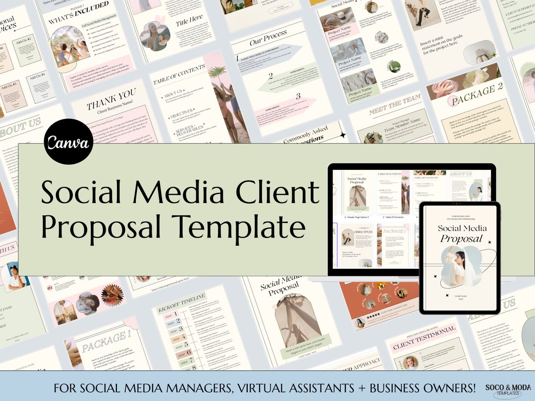 FULLY EDITABLE Social Media Manager Proposal Template Freelance Canva FULLY EDITABLE Social Media Manager Proposal Template Freelance Canva
