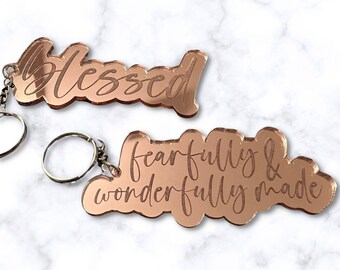 Acrylic Name Keychain, Personalized Keychains, Custom Bag Tags, Mirrored Acrylic Custom Backpack Tag, Inspirational Gift Ideas, Girl Gifts