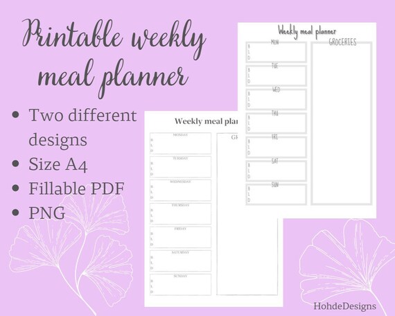 Printable Weekly Meal Planner | Etsy