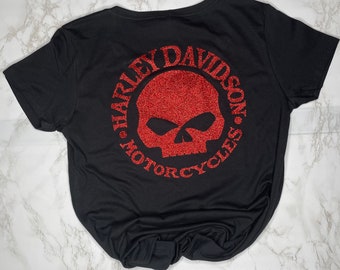 Details about   RETRO FAN H.D Motorcycle Skull GRAPHIC ART DESIGN QUALITY T-Shirt. 