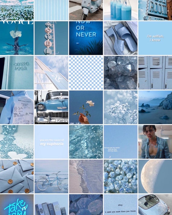 Baby Blue Aesthetic Wall Collage Etsy