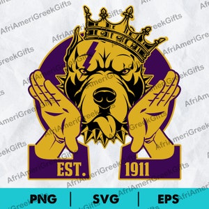 Black Fraternity Omega Bulldog Thunder Hand Sign Includes EPS, SVG & PNG. Digital Download
