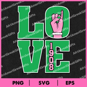 Womens AKA  1908 Love Hand Sign Includes Eps, Svg & Png. AKA Digital Download.